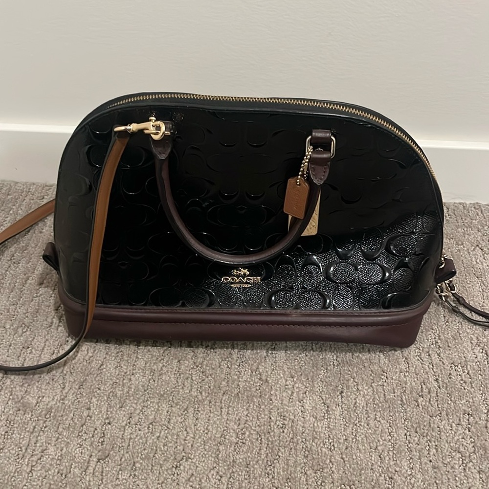 Black and wine coach bag - Picture 1 of 4